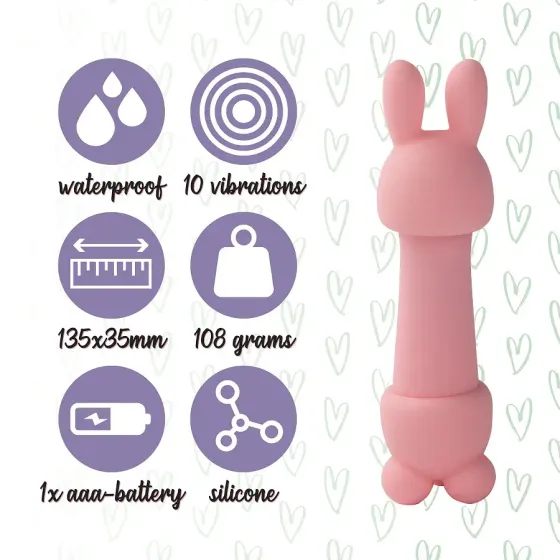 Мінівібратор FeelzToys Mister Bunny Pink з двома насадками Львів