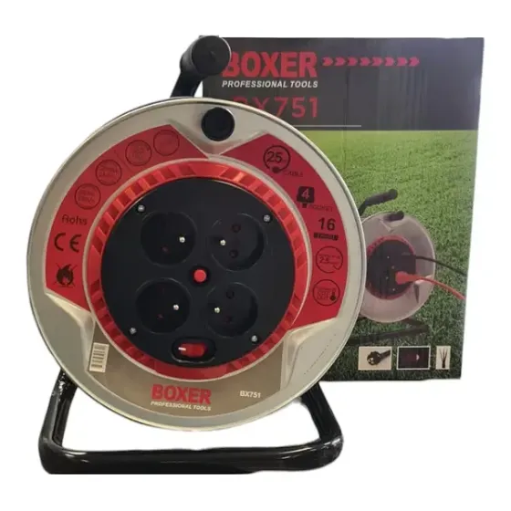 Удлинитель на катушке BX-751, длина 25 м, 4 розетки с заземлением, погрузка до 2950 Вт Одесса
