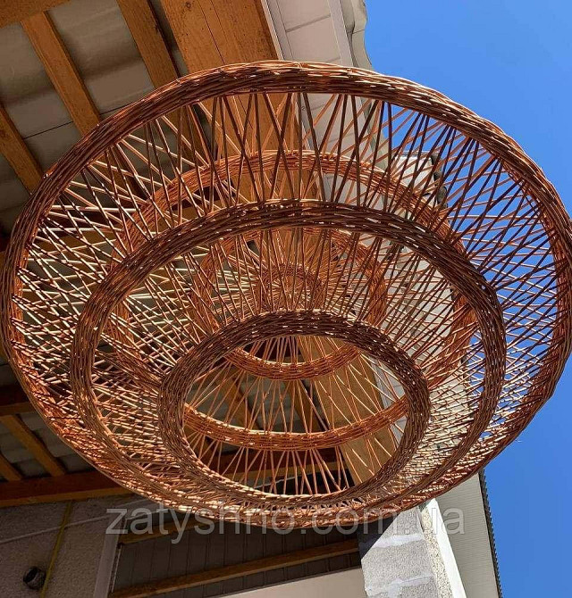 Большая плетеная люстра с узором кофейная Киев - изображение 1