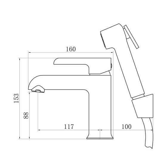 Смеситель для раковины Qtap Grand с гигиеническим душем QTGRA272CRW45671 хром/белый Киев