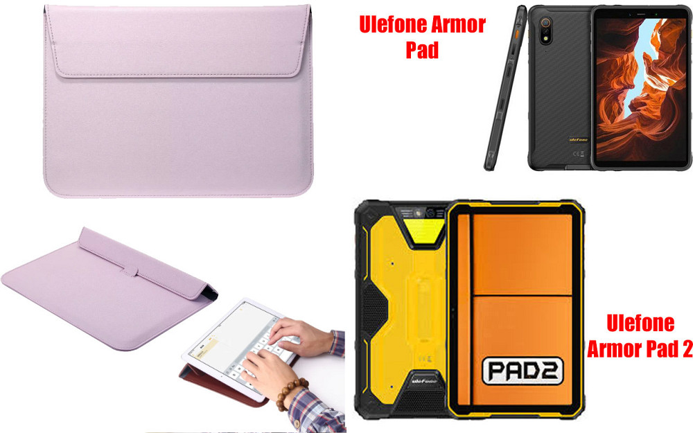 Чохол-конверт VitoCase для Ulefone Armor Pad, з функцією підставки для планшета Чорний Фіолетовий Київ - фото 1