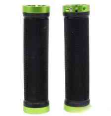 Грипси (ручки керма) SPELLI SBG-6703-Lock, Чорні із зеленими локами, прямі, круглі, довжина 132 мм FM Київ