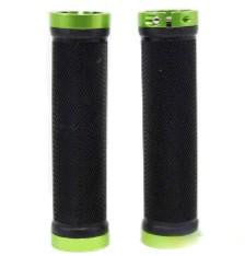 Грипси (ручки керма) SPELLI SBG-6703-Lock, Чорні із зеленими локами, прямі, круглі, довжина 132 мм FM Київ - фото 1