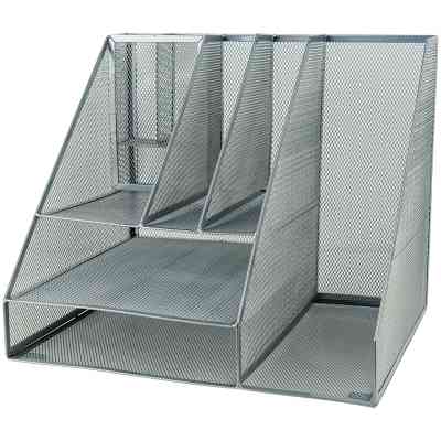 Настольный набор Axent подставка-органайзер мультифункциональная 345x290x290 мм металлическая серебристая (2127-03-A) Винница