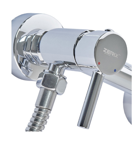 Змішувач для біде настінний Zerix LR5398-6 з гігієнічним душем хромований латунний (ZX4736) Чернівці - фото 3