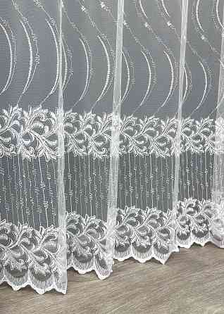 Тюль фатин с вышивкой и люрексом цвет белый 1575т Киев