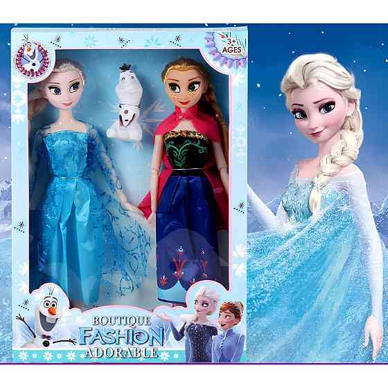 Ляльки Ельза та Анна 28 см з Олафом з мультфільму "Крижане серце" Frozen — набір ляльок Ельза і Анна у класичних вбраннях, Київ