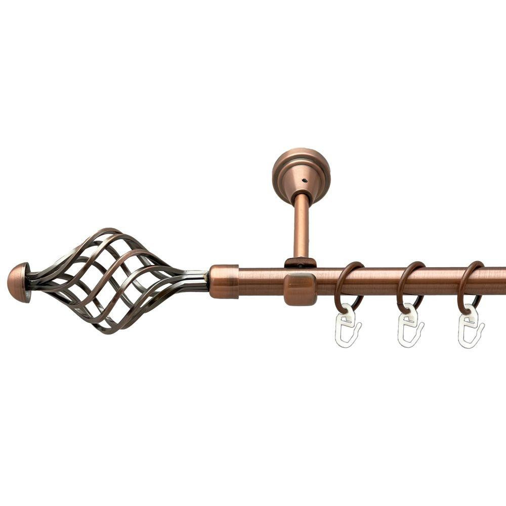 Карниз Orvit Арезо металевий однорядний відкритий гладка труба кільце металеве Мідь 16 мм 240 см (00-00019248) Львів - фото 1