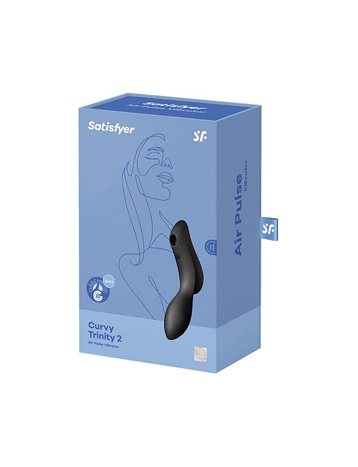 Вакуумный стимулятор с вибрацией Satisfyer Curvy Trinity 2 Black Sex Aura Киев - изображение 8