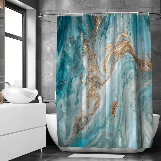 Шторка для ванни з поліестеру водонепроникна Bathlux 180x180 см з кільцями, фіранка для ванної кімнати Кам'янець-Подільський