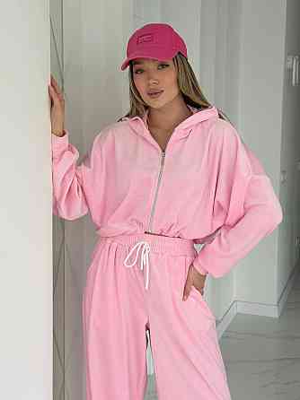 Жіночий сильний повсякденний велюровий костюм-двійка Барбі, 46/48 Одеса