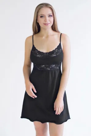 Нічна сорочка з модалу Marsana 03-001 Stella M, L, XL, XXL, Чорний Київ