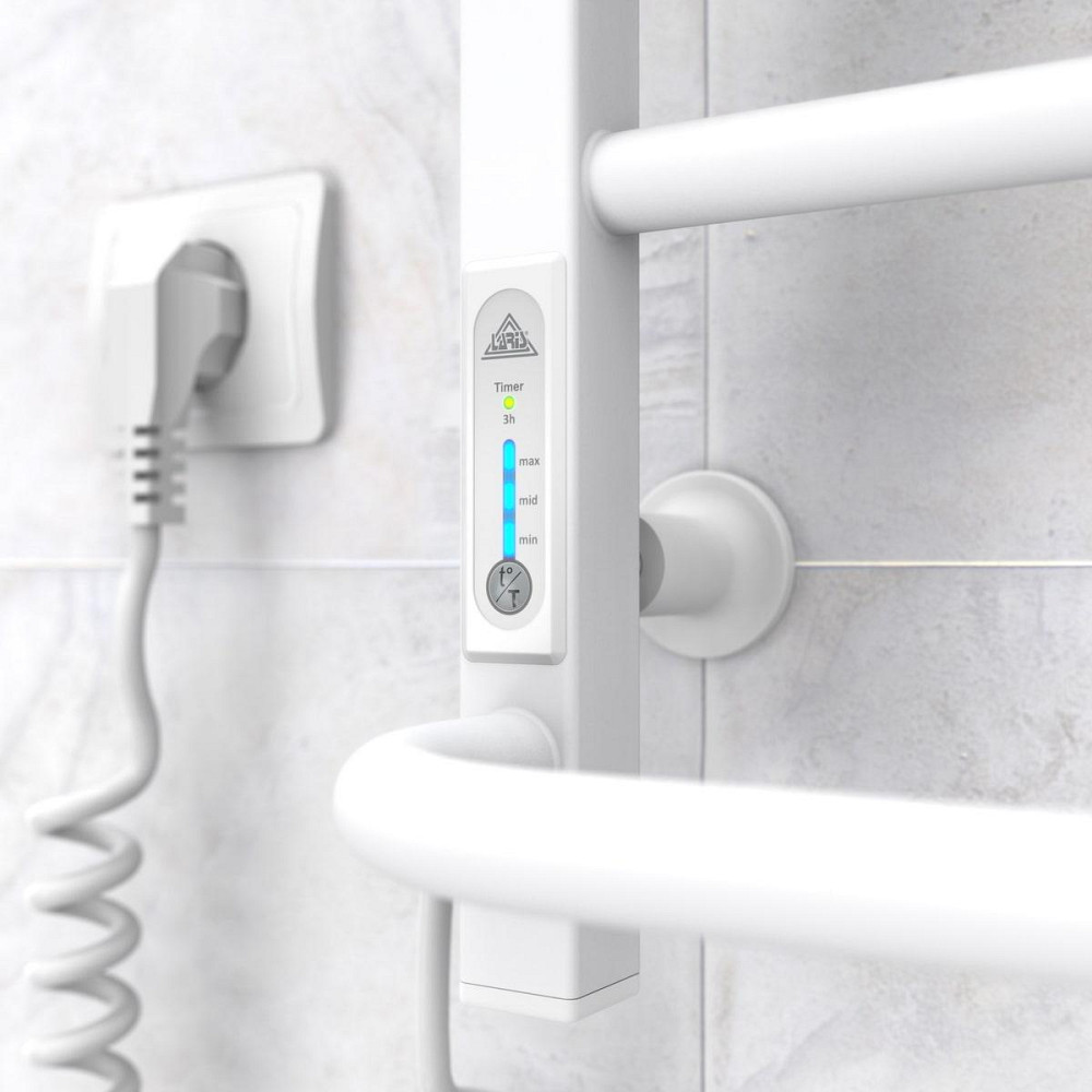 Електрична рушникосушка Laris Зебра Комфорт ЧФ8 500Х800 Е з полицею білий R3 Київ - фото 5