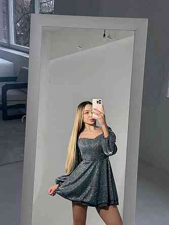 Женское стильное вечернее корсетное платье с двойной юбкой из люрекса 46/48 Одесса