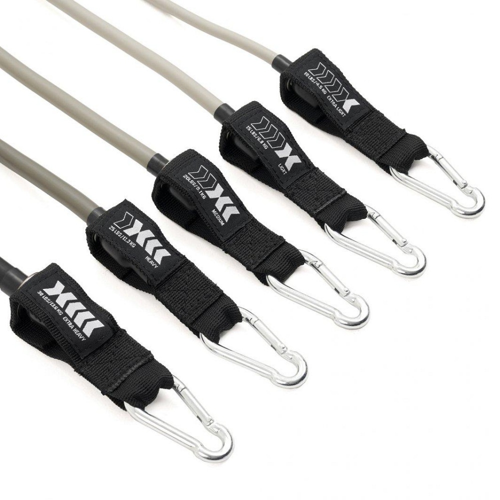 Набор лент-эспандеров для упражнений ZIPRO + аксессуары 11 элементов серо-черный Киев - изображение 9