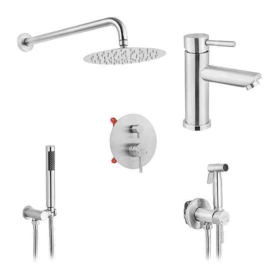 Набор 3 в 1 душевая система Kroner Edelstahl Klassisch-ESG082 + смеситель Edelstahl Klassisch-ESG010 + Киев