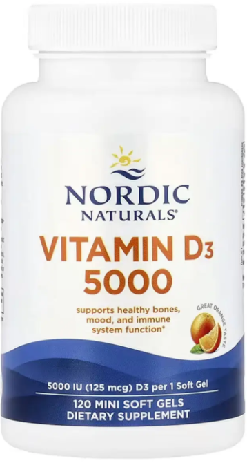 Вітамін D3 Nordic Naturals Vitamin D3 5000 120 міні гел капс апельсин Київ - фото 1