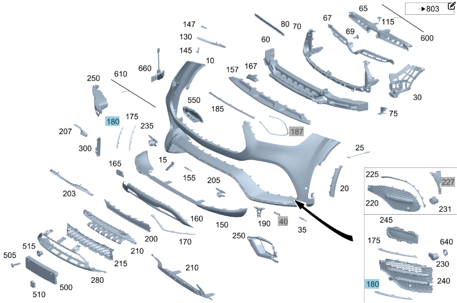 Mercedes-Benz  A1678858403 Нова декоративна хром накладка на бічну сітку переднього бампера спереду знизу праворуч GLE W167 GLE Coupe C167 Одесса - изображение 2