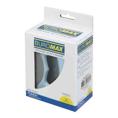 Діркопробивач Buromax пластиковий PASTEL, до 20 аркушів, 125 х 95 х 65 мм, блакитний (BM.4020-14) Вінниця