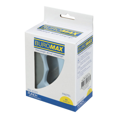 Діркопробивач Buromax пластиковий PASTEL, до 20 аркушів, 125 х 95 х 65 мм, блакитний (BM.4020-14) Вінниця - фото 3