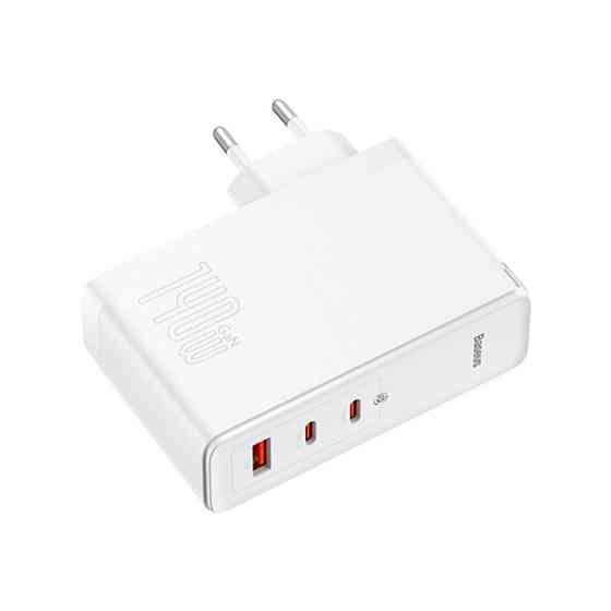 Сетевое зарядное устройство Baseus GaN5 Pro 3 порта, USB + Type-C 140W Белый (CCGP100202) Киев