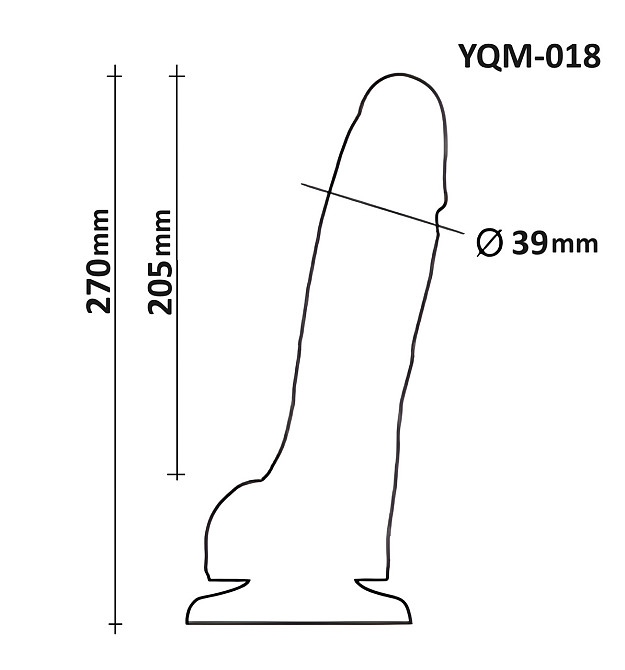 Фаллоимитатор Гигант с мошонкой на присоске OYO YQM-018 (длина 27 см, диаметр 3.9 см) Sex Aura Киев - изображение 10