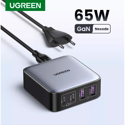 Зарядний пристрій Ugreen 4xUSB 65W (2хUSB-C+2xUSB-A) Gan CD327 (90747) Вінниця - фото 12
