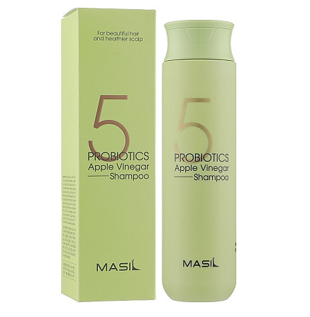 М'який безсульфатний шампунь з пробіотиками і яблучним оцтом 5 Probiotics Apple Vinegar Shampoo Masil 300 мл Винница - изображение 1