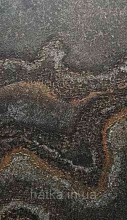 Шпалери вінілові на флізеліні AS creation Della Natura 1.06Х10 абстракція хвилі чорні сірі із золотом Київ