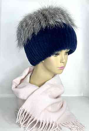 Шапка хутряна жіноча кубанка Мерлін Темно-синій Харків
