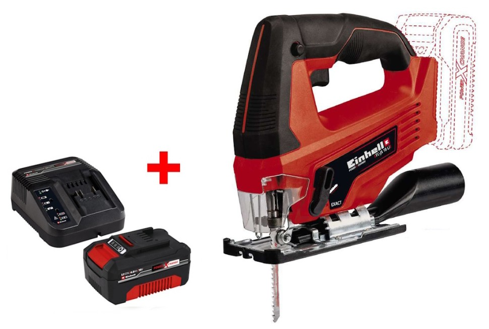 Професійний акумуляторний ручний лобзик Einhell TC-JS 18 Li - Solo : (акум 4.0 ампера і зарядка) Київ - фото 1