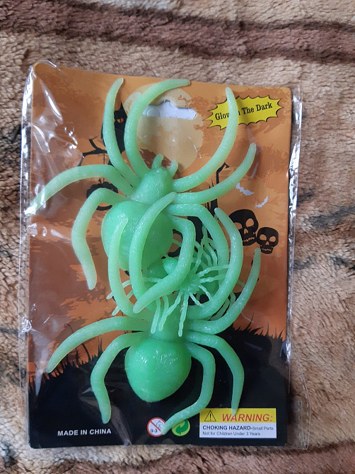 Павуки для Хелловіна фосфорні 6 штук салатовий Київ - фото 2