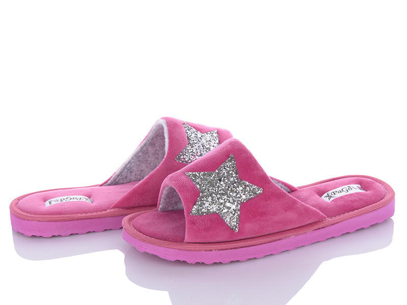 Капці жіночі відкритий носок велюрові рожеві "Pago" зірка 37 Одеса - фото 1