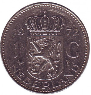 Монета 1 гульден. 1972 год, Нидерланды. Полтава - изображение 1
