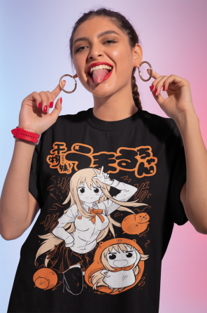 Футболка аниме Аниме Гирл Химоуто Умару оверсайз (S/M/L) Черний AnimeJ0644 Днепр