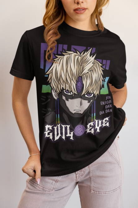 Футболка для хлопчика з аніме принтом Евіл Ейе Дандадан Ейе оверсайз (зріст від 165 до 180) Чорний AnimeJ0642m Дніпро - фото 4