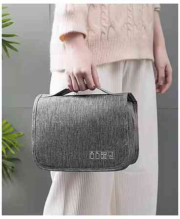 Косметичка дорожная для душа и ванны с подвесным крючком,органайзер для хранения ванных пренадлежностей серый Каменец-Подольский