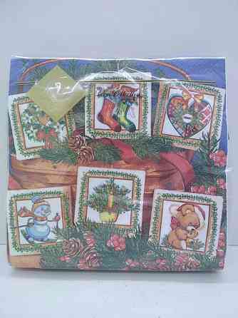 Серветки столові (ЗЗхЗЗ, 20шт) LuxyНГ Листівка на Раждество (1 пач.) Харків