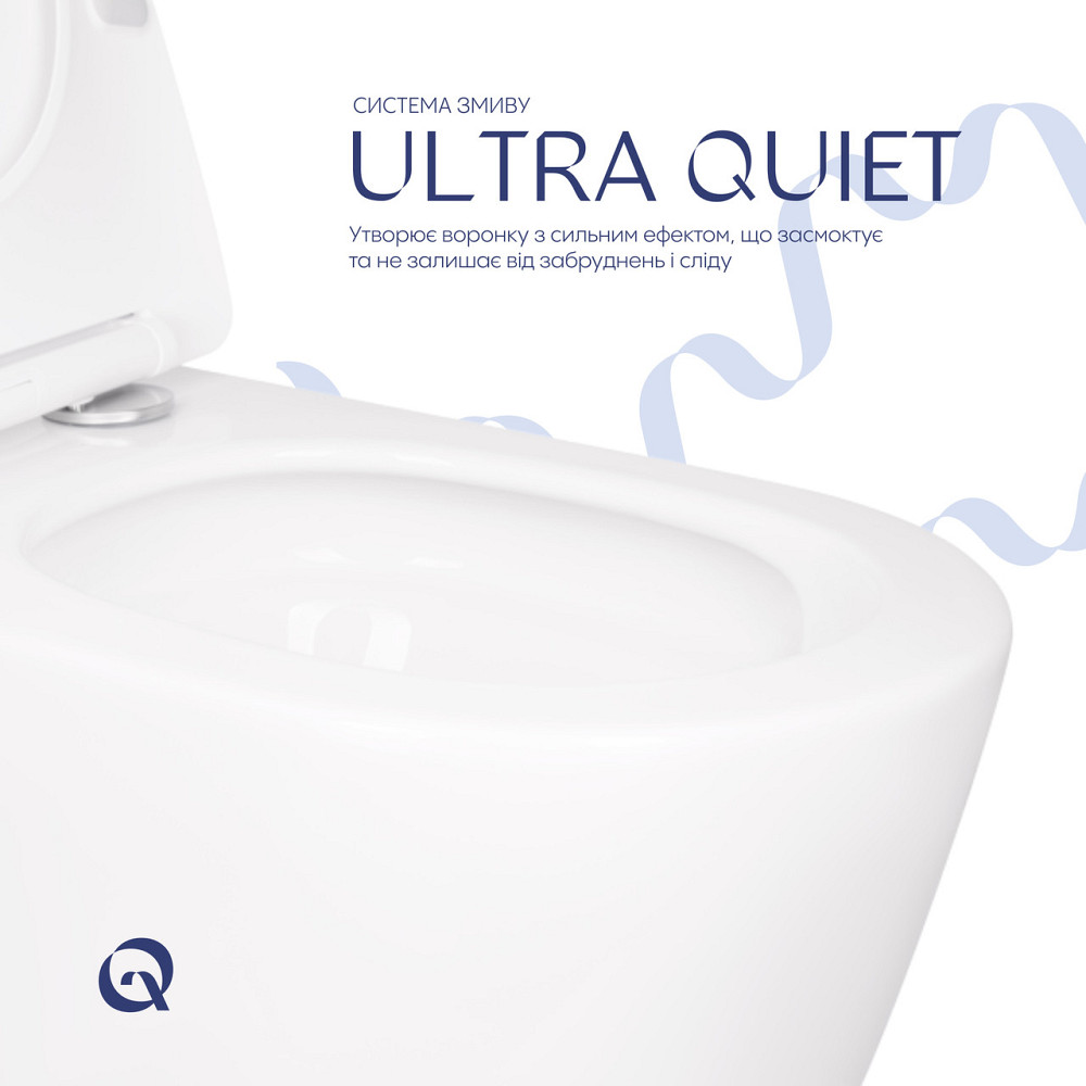 Унітаз підвісний Qtap Scorpio безобідковий Ultra Quiet із сидінням Soft-close QT14332380AW Київ - фото 13