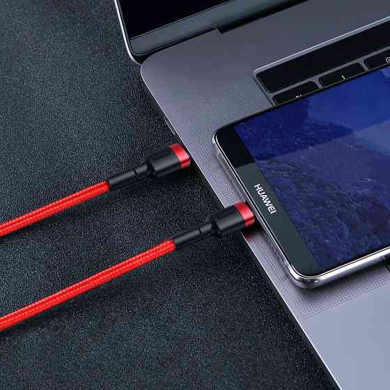 Кабель Baseus Caful Type-C PD 2.0 100W 2м червоно-чорний Львів
