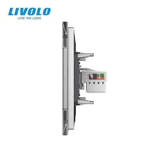 Розетка комп'ютерна RJ-45 Livolo сірий скло (VL-C791C-15) Коломыя