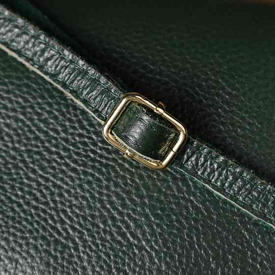 Шкіряна сумка на три відділення Зелений (Vintage) Київ