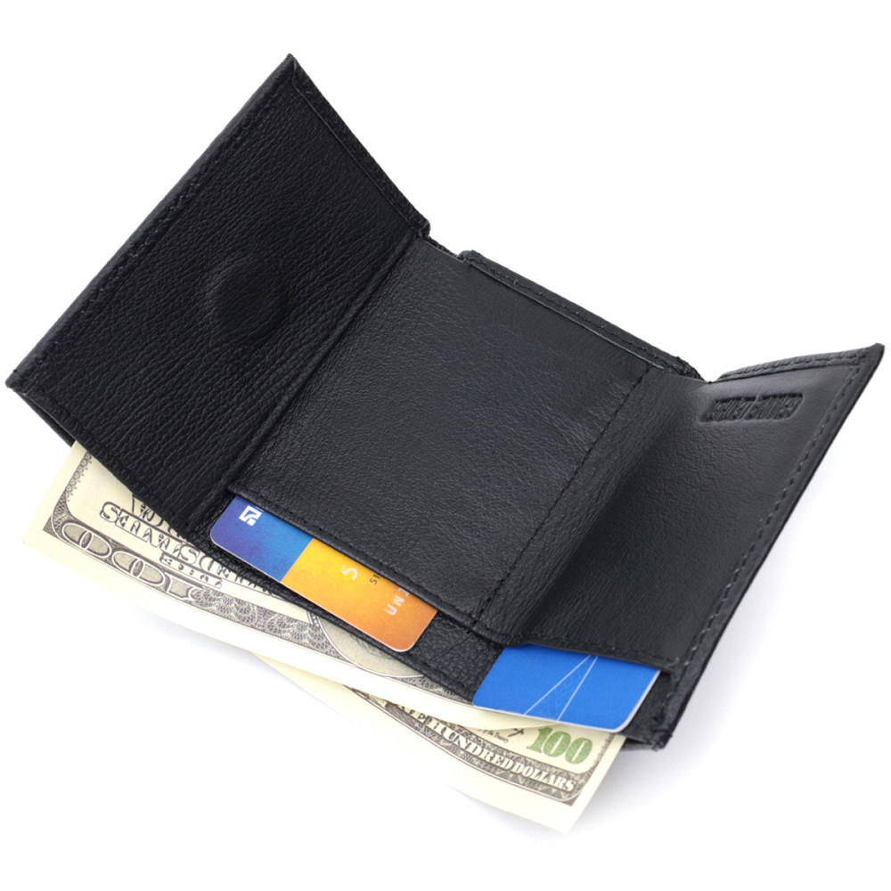 Небольшое женское портмоне с монетницей из натуральной кожи ST Leather 22730 Черный Киев - изображение 7