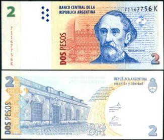 Аргентина / Argentina 2 Pesos (2010) Pick 352 UNC Полтава - фото 1