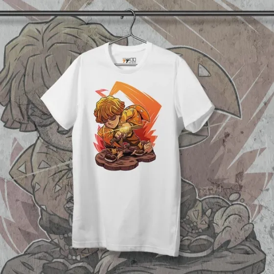 Футболка для подростка мальчика с принтом Клинок, рассекающий демонов Зеніцу Кид Размер 160 Anime10067 Днепр