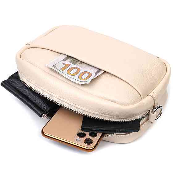 Відмінна жіноча сумка на плече з натуральної шкіри 22121 Vintage Біла Київ