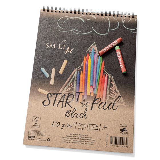 Альбом для рисунка на спирали STAR T А4 120г/м2 20л черная бумага SM-LT Art Киев