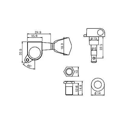 Кілки для гітари Paxphil J-04 3+3 CR Вінниця