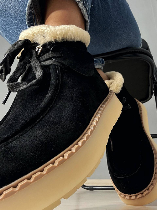 Ботинки женские Hengji 68-2 замшевые на меху с опушкой черные, 36, 23 см Киев - изображение 14