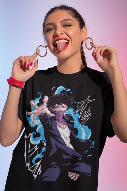 Футболка для хлопчика з аніме принтом Моя геройська академія оверсайз (зріст від 165 до 180) Чорний AnimeJ0297m Дніпро - фото 1